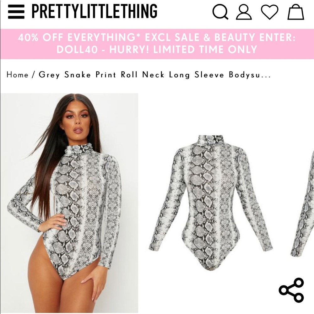BRAND NEW Snakeskin Bodysuit